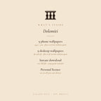 QUIET Vol. 3 – Dolomiti: what is inside the download